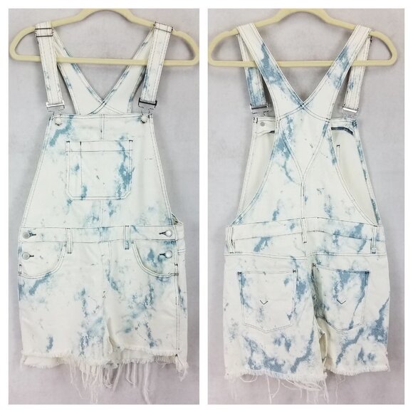 Hudson Jeans Denim - HUDSON Jeans Size S Cloud Marble Sloane Overalls Shorts Shortalls